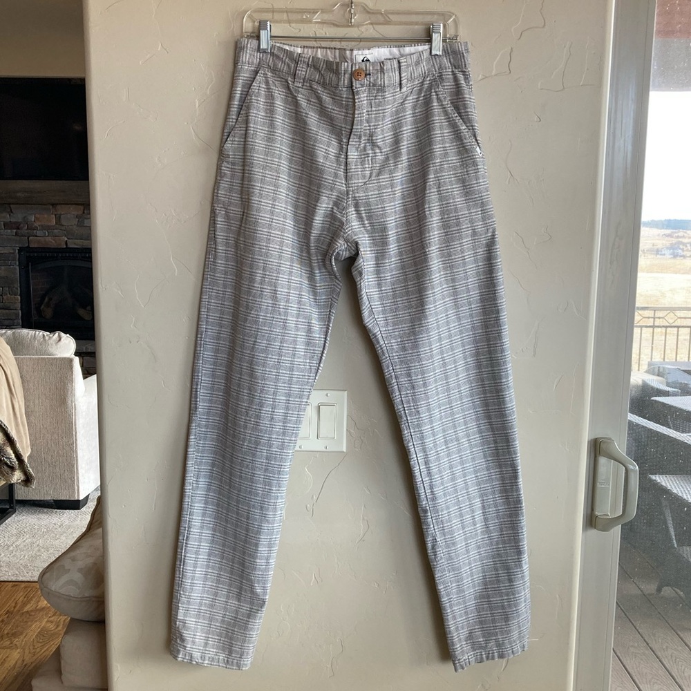 Quicksilver Sheringa Mix Chino Plaid Pants Tapered Fit Organic Cotton - Picture 5 of 14